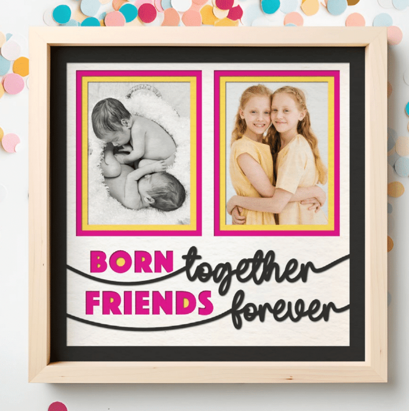 Born Together, Forever Friends Photo Frame - The Caring Creative