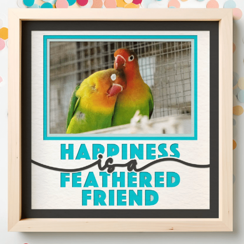 Happiness is a Feathered Friend Photo Frame - The Caring Creative