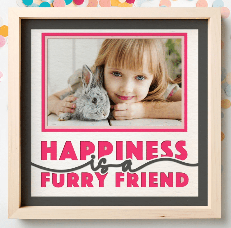 Happiness is a Furry Friend Photo Frame - The Caring Creative