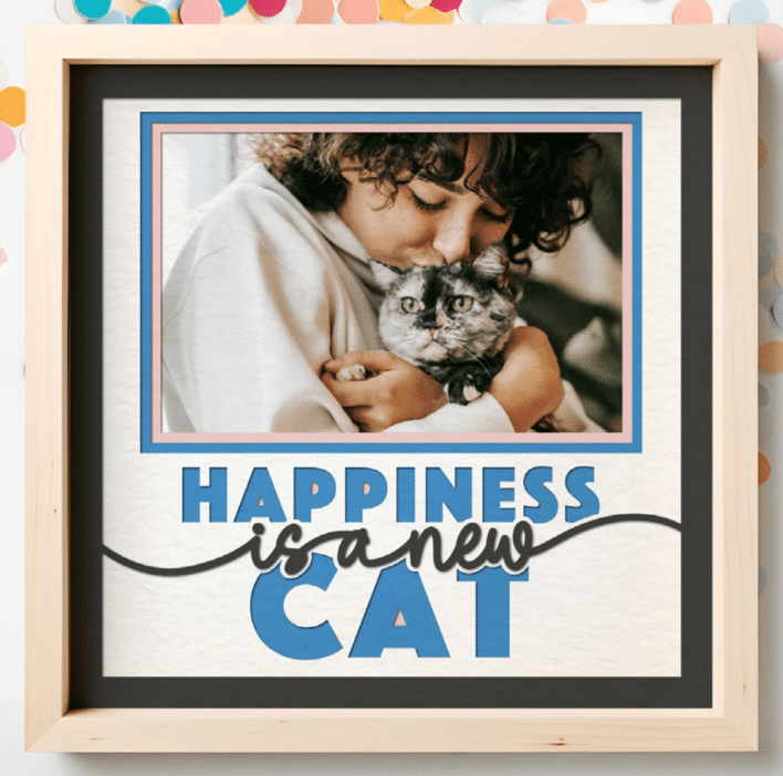 Happiness Is a New Cat Photo Frame - The Caring Creative
