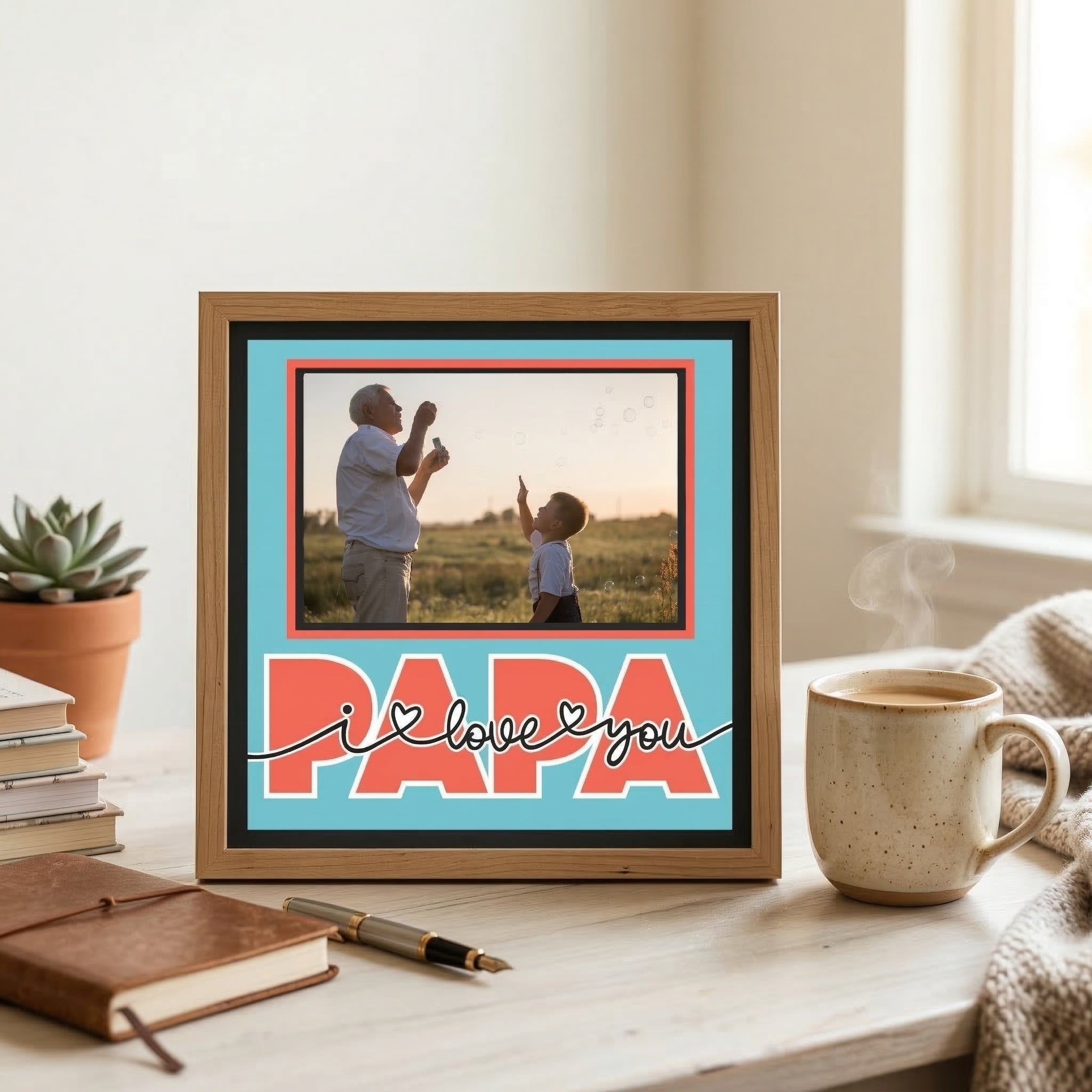 I Love You Papa Photo Frame - The Caring Creative