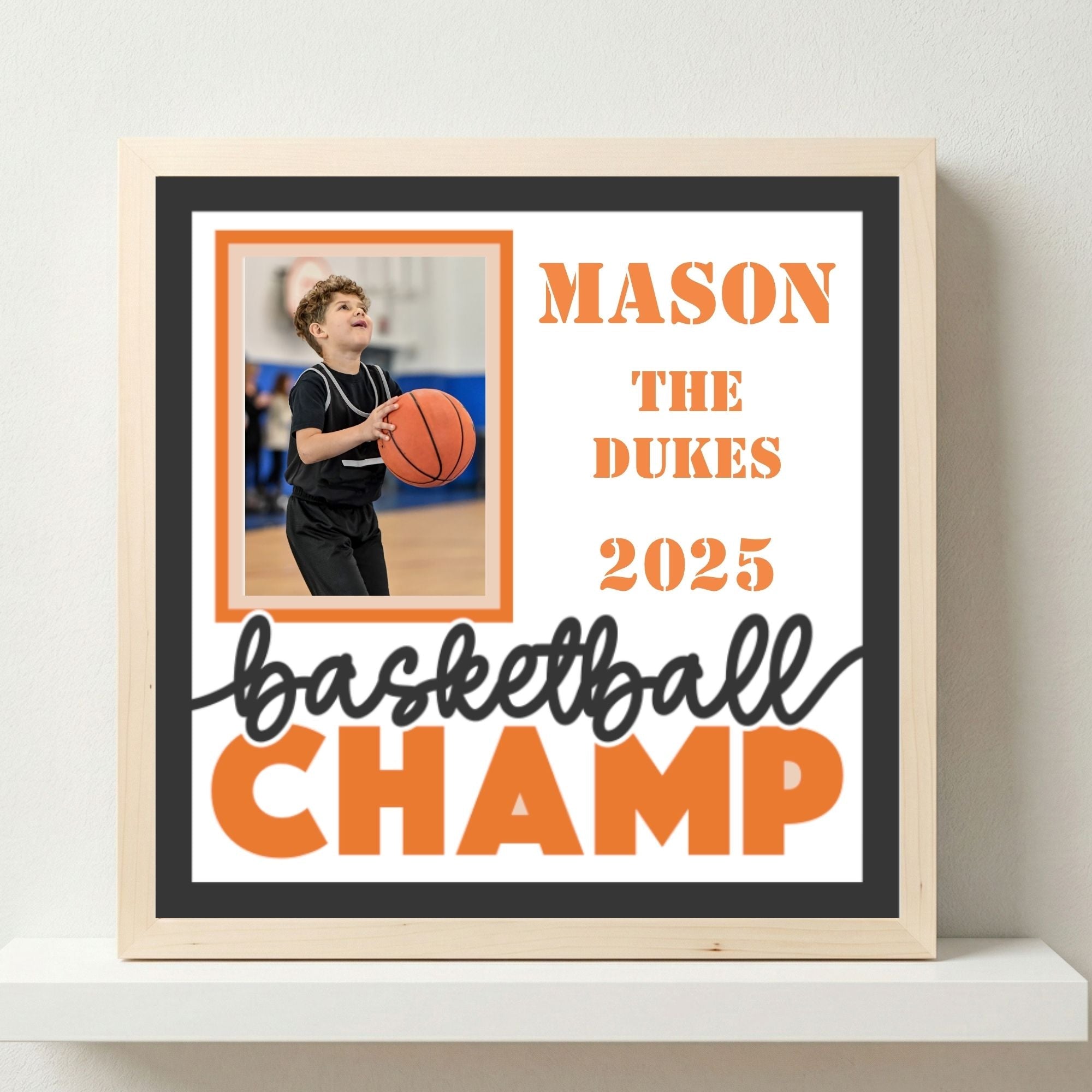 Personalized Basketball Champ Photo Frame - The Caring Creative