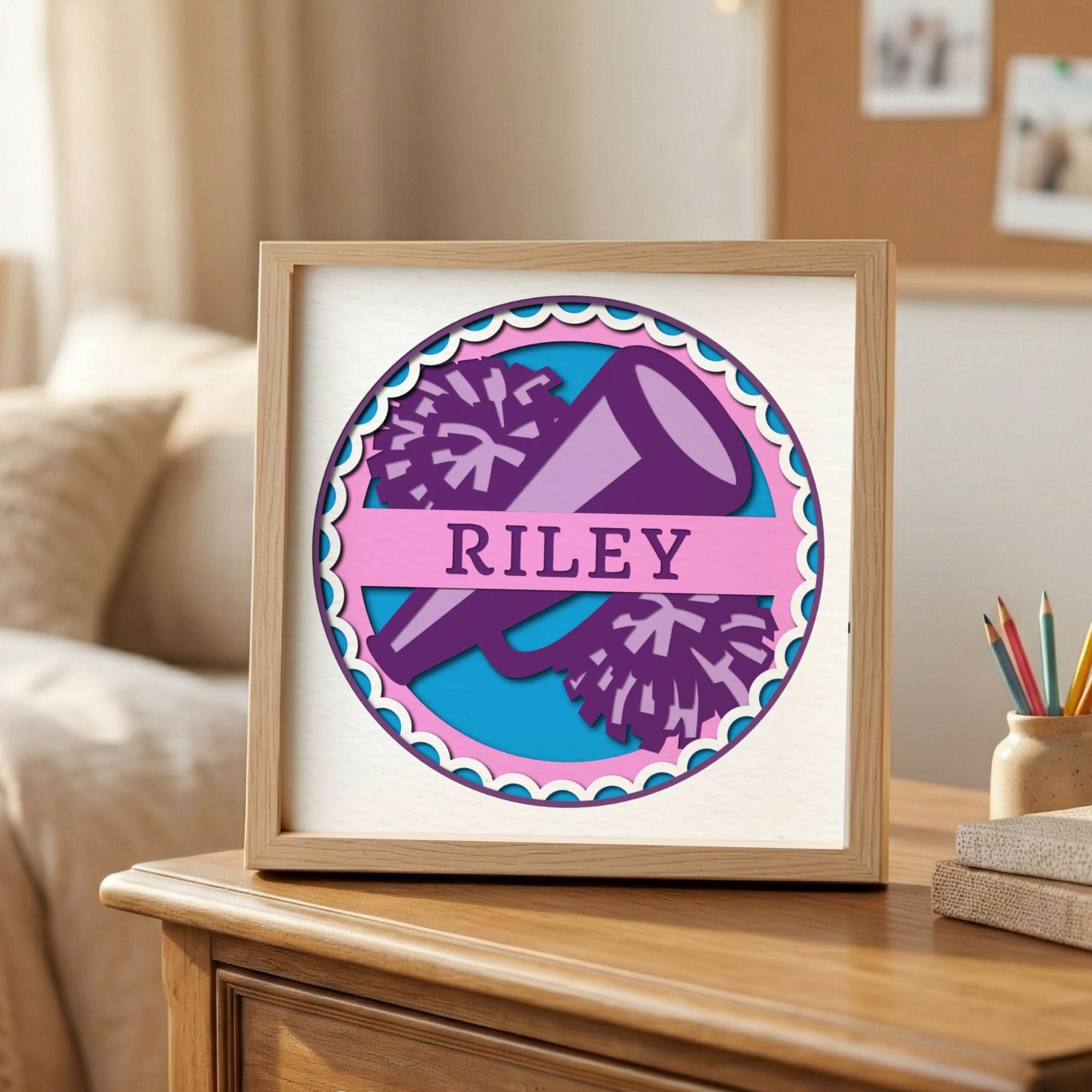Personalized Cheer Sign Photo Frame - The Caring Creative