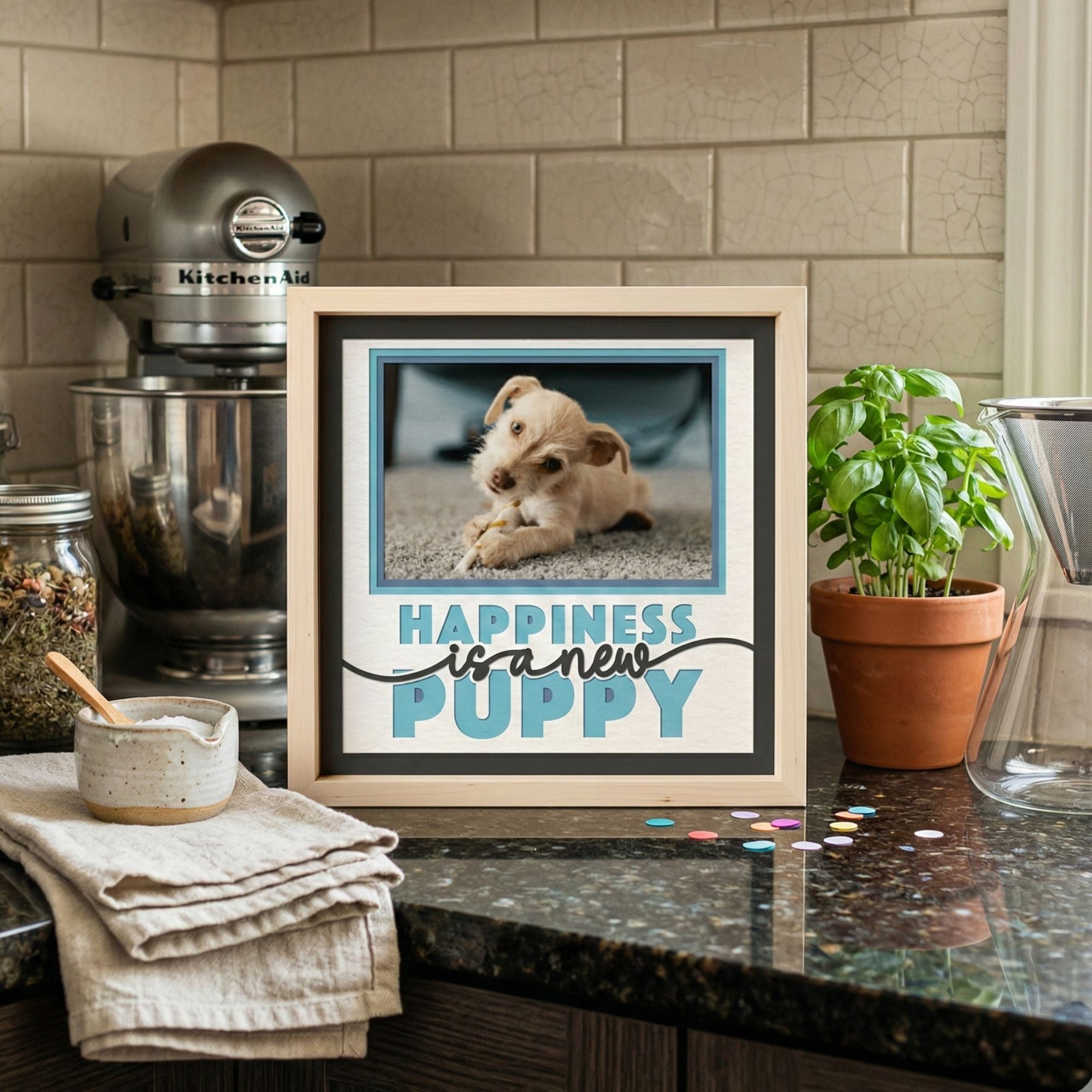 Happiness is a New Puppy Photo Frame Kit