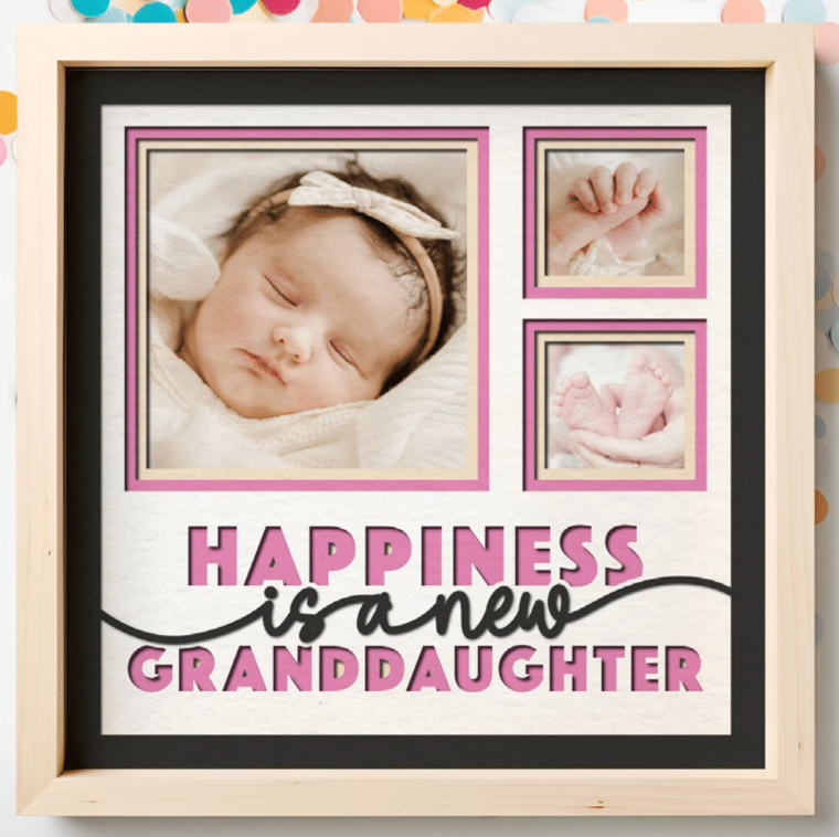 Happiness is a New Granddaughter Photo Frame Kit