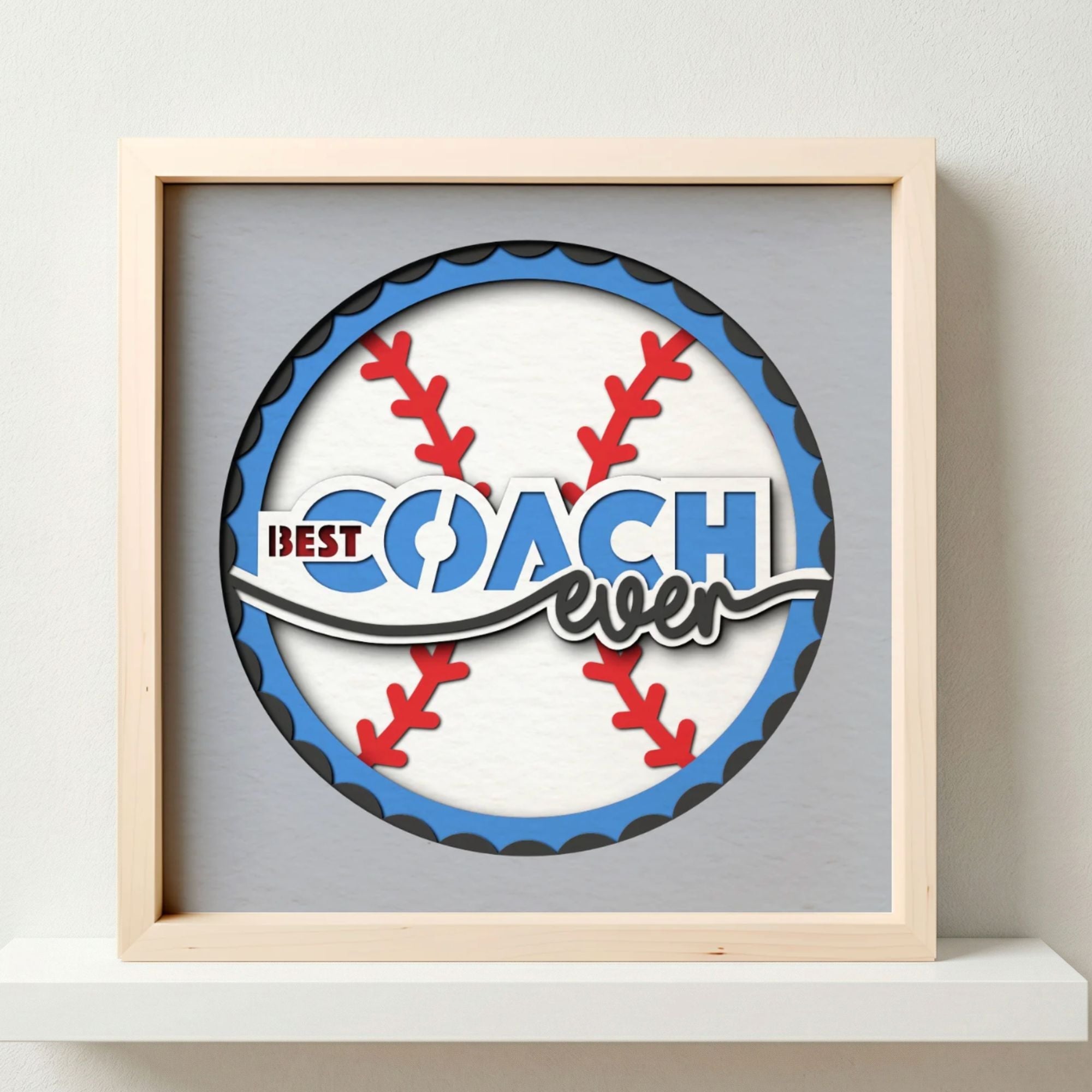 Best Coach Ever - Baseball Photo Frame - The Caring Creative