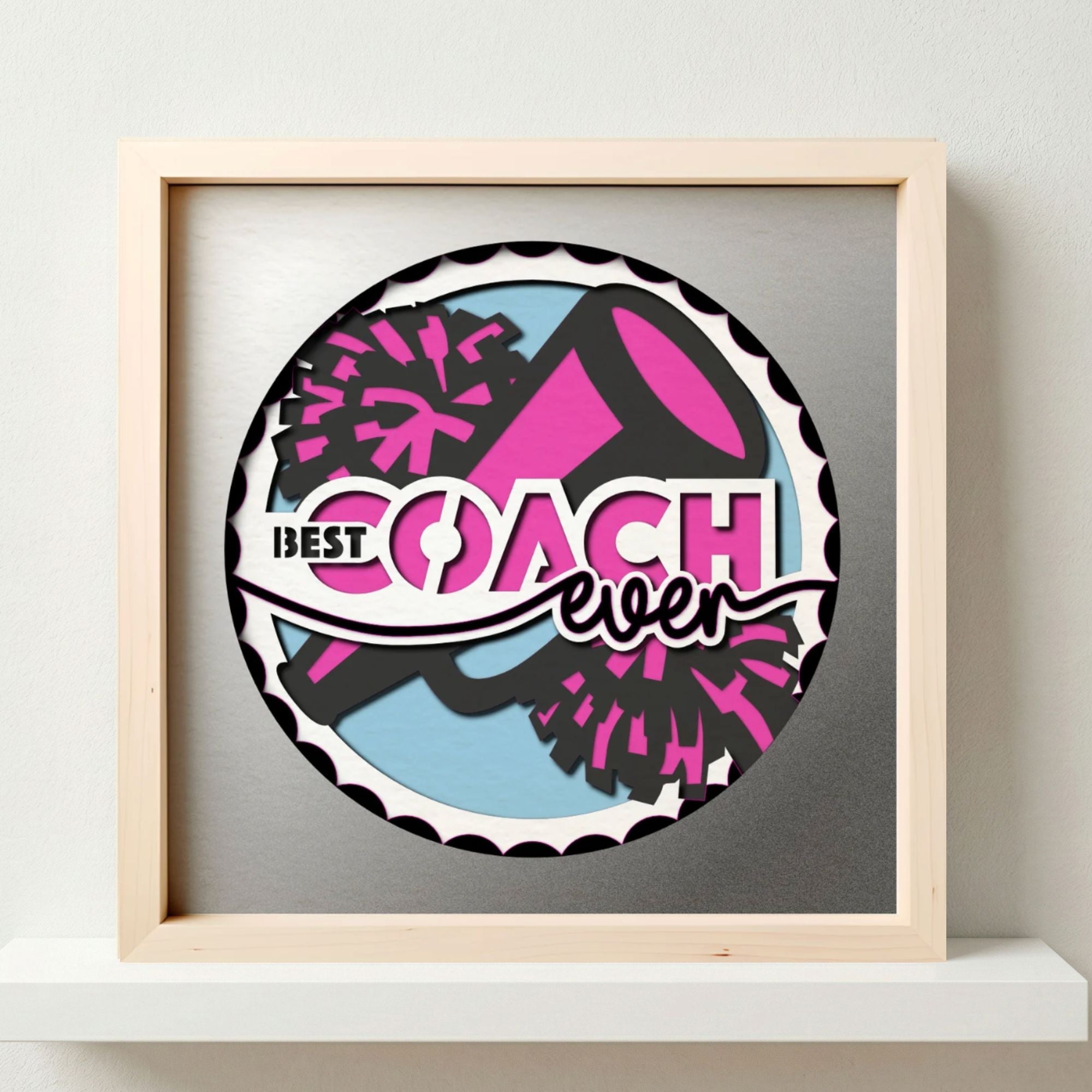 Best Coach Ever - Cheer Photo Frame - The Caring Creative