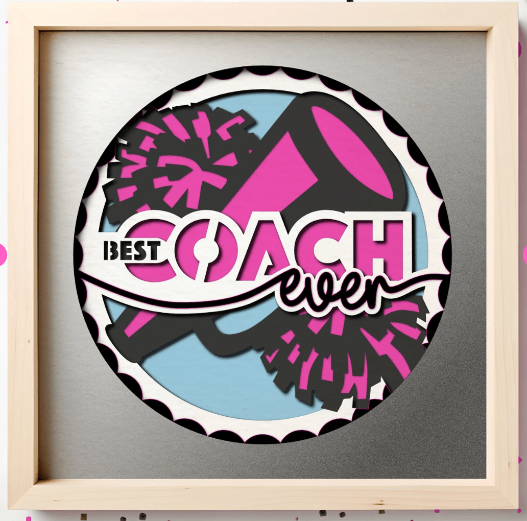 Best Coach Ever - Cheer Photo Frame - The Caring Creative