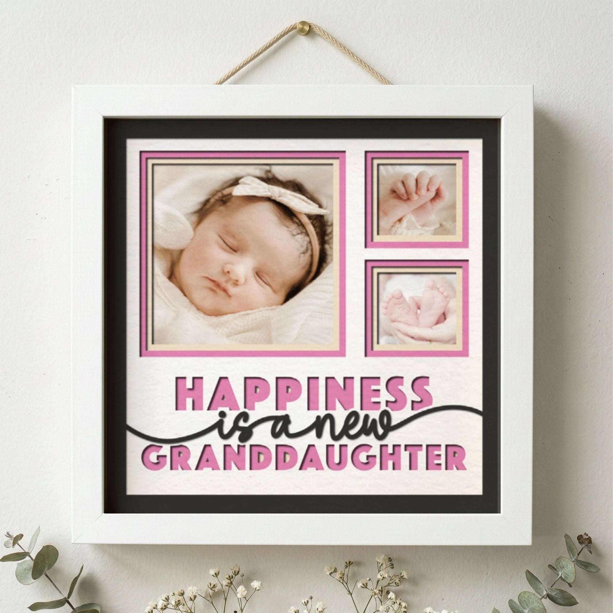 Happiness is a New Granddaughter Photo Frame - The Caring Creative