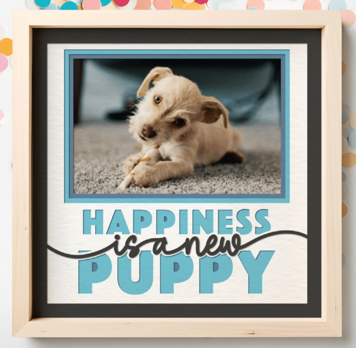 Happiness Is a New Puppy Photo Frame - The Caring Creative