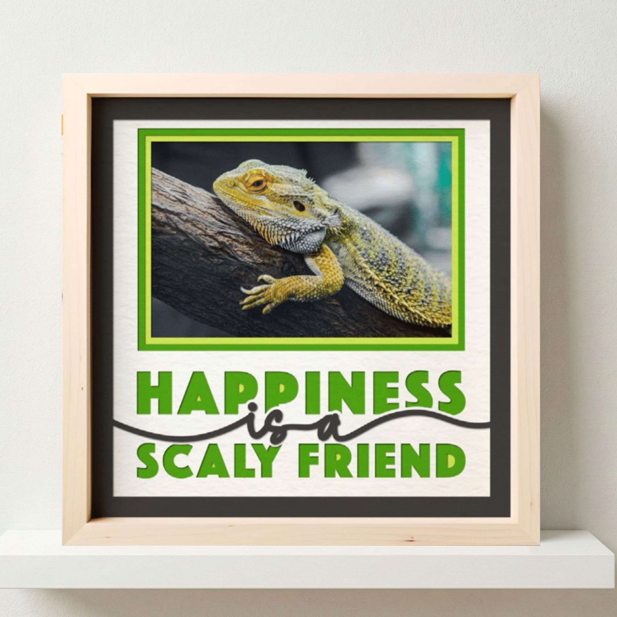 Happiness is a Scaly Friend Photo Frame - The Caring Creative