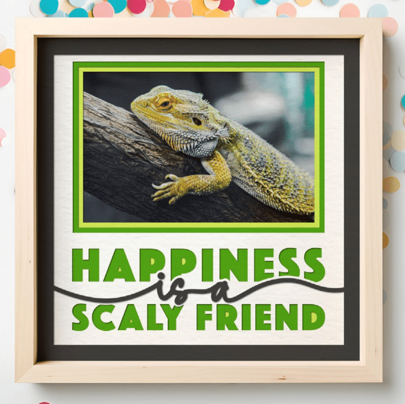 Happiness is a Scaly Friend Photo Frame - The Caring Creative