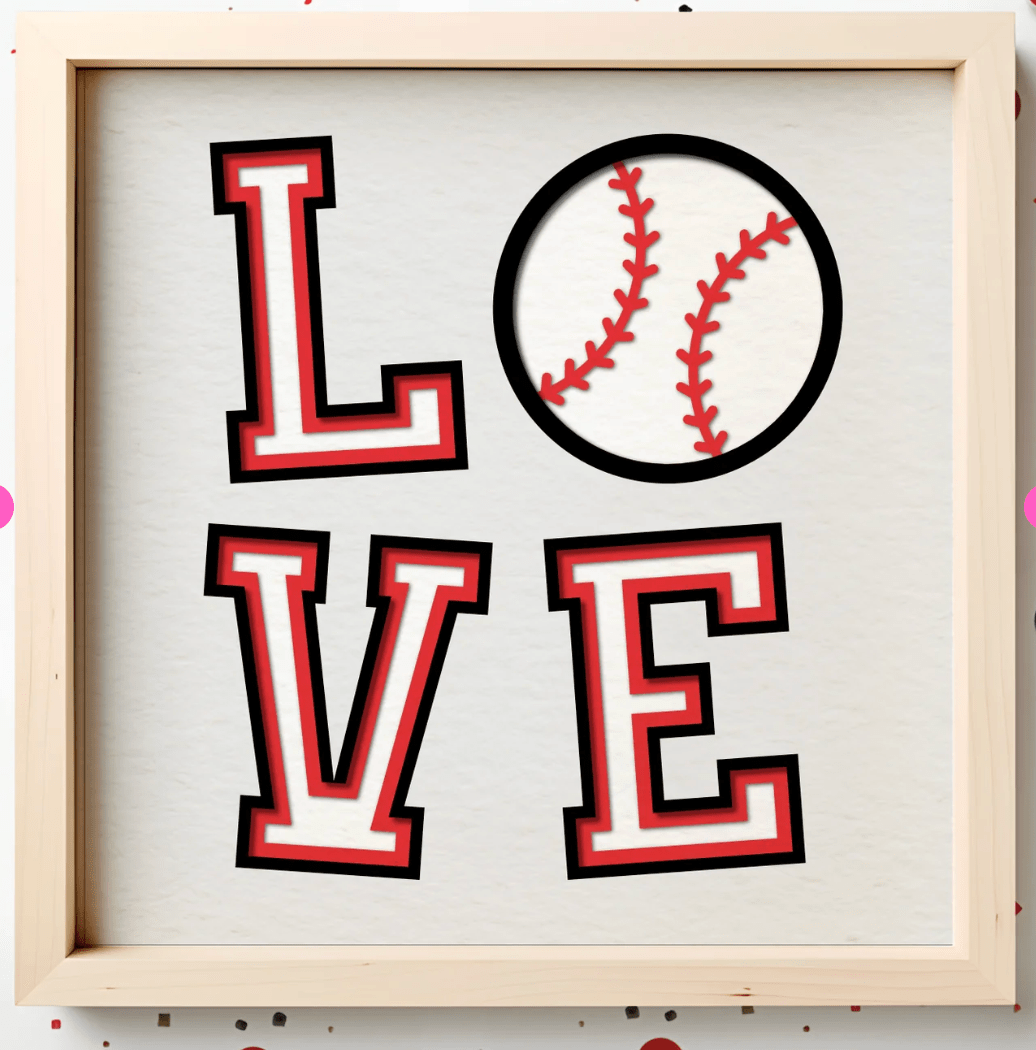 LOVE Baseball Photo Frame - The Caring Creative