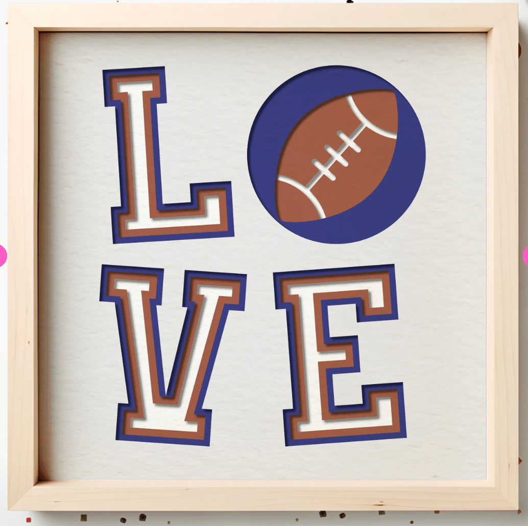 LOVE Football Photo Frame - The Caring Creative