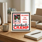 Personalized Baseball Champ Photo Frame - The Caring Creative