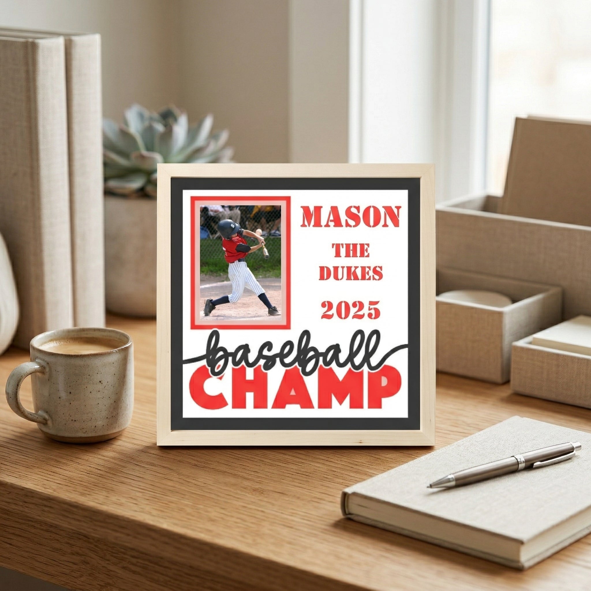 Personalized Baseball Champ Photo Frame - The Caring Creative