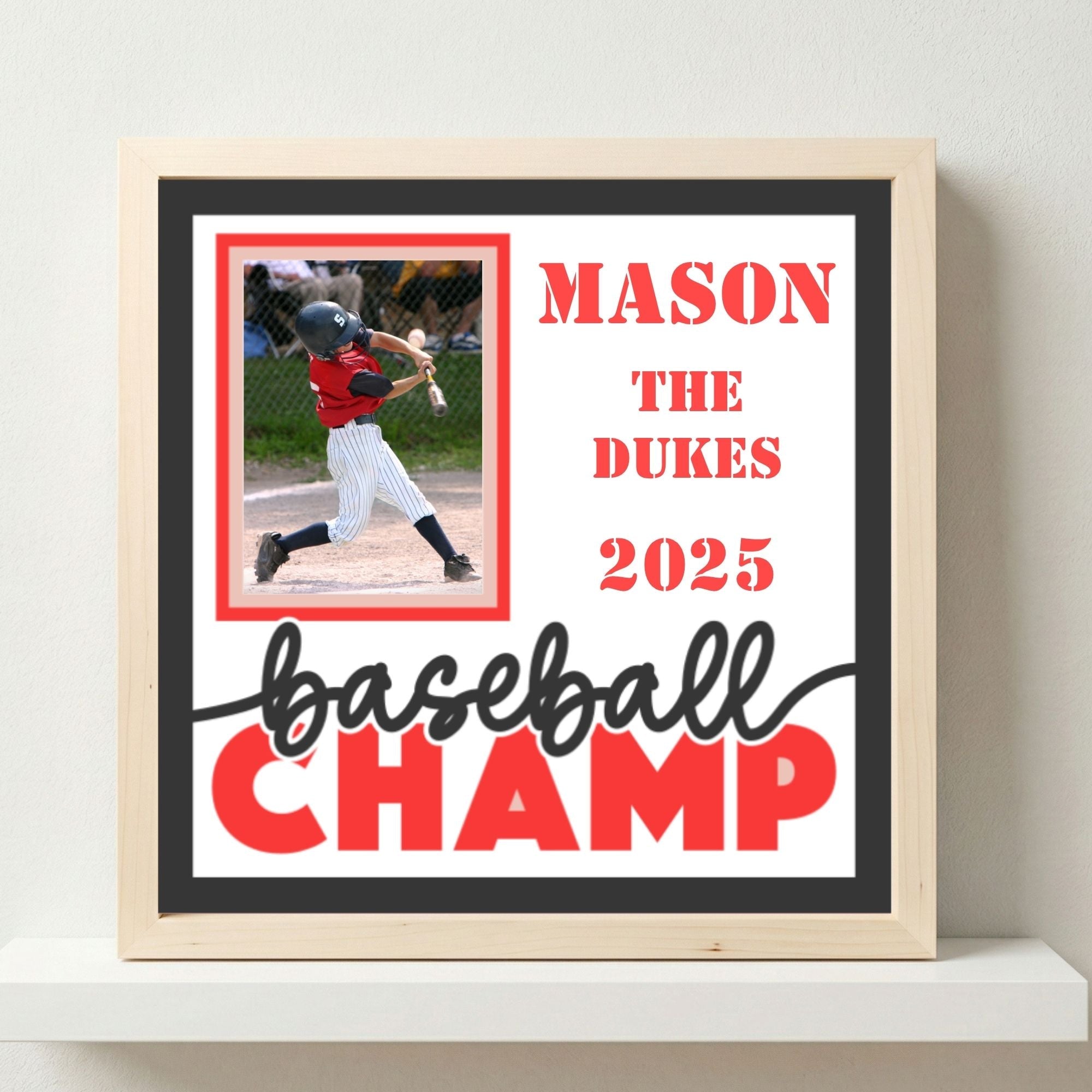 Personalized Baseball Champ Photo Frame - The Caring Creative