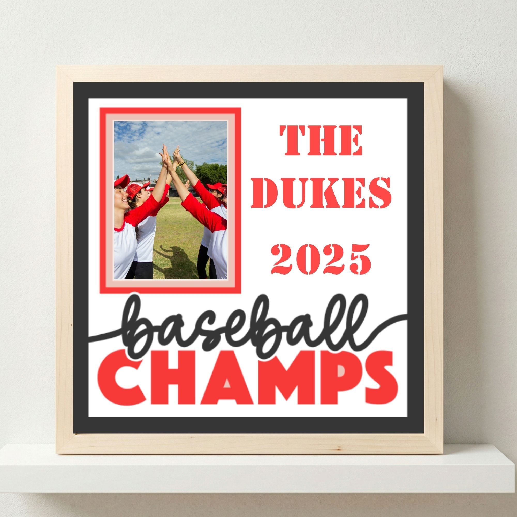 Personalized Baseball Champs Photo Frame - The Caring Creative
