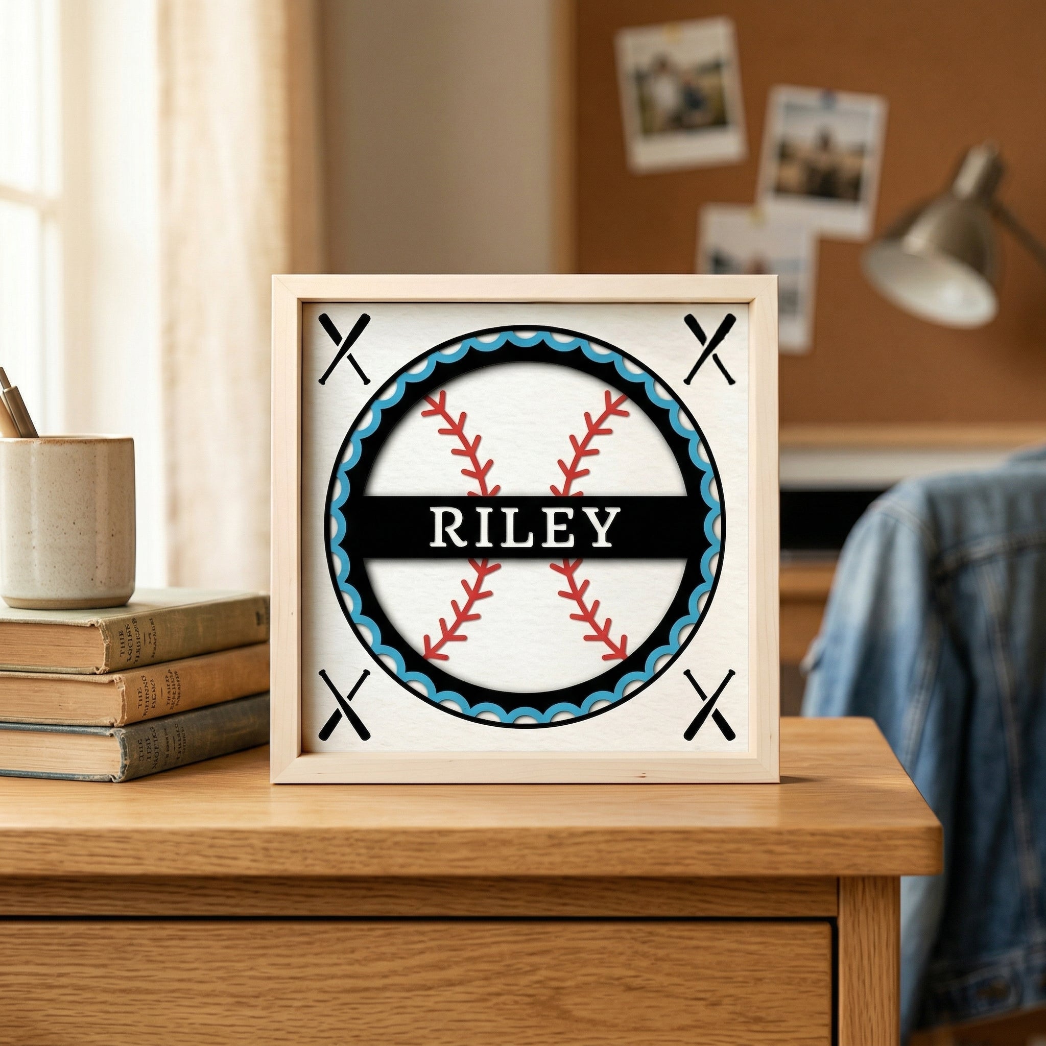 Personalized Baseball Sign Photo Frame - The Caring Creative