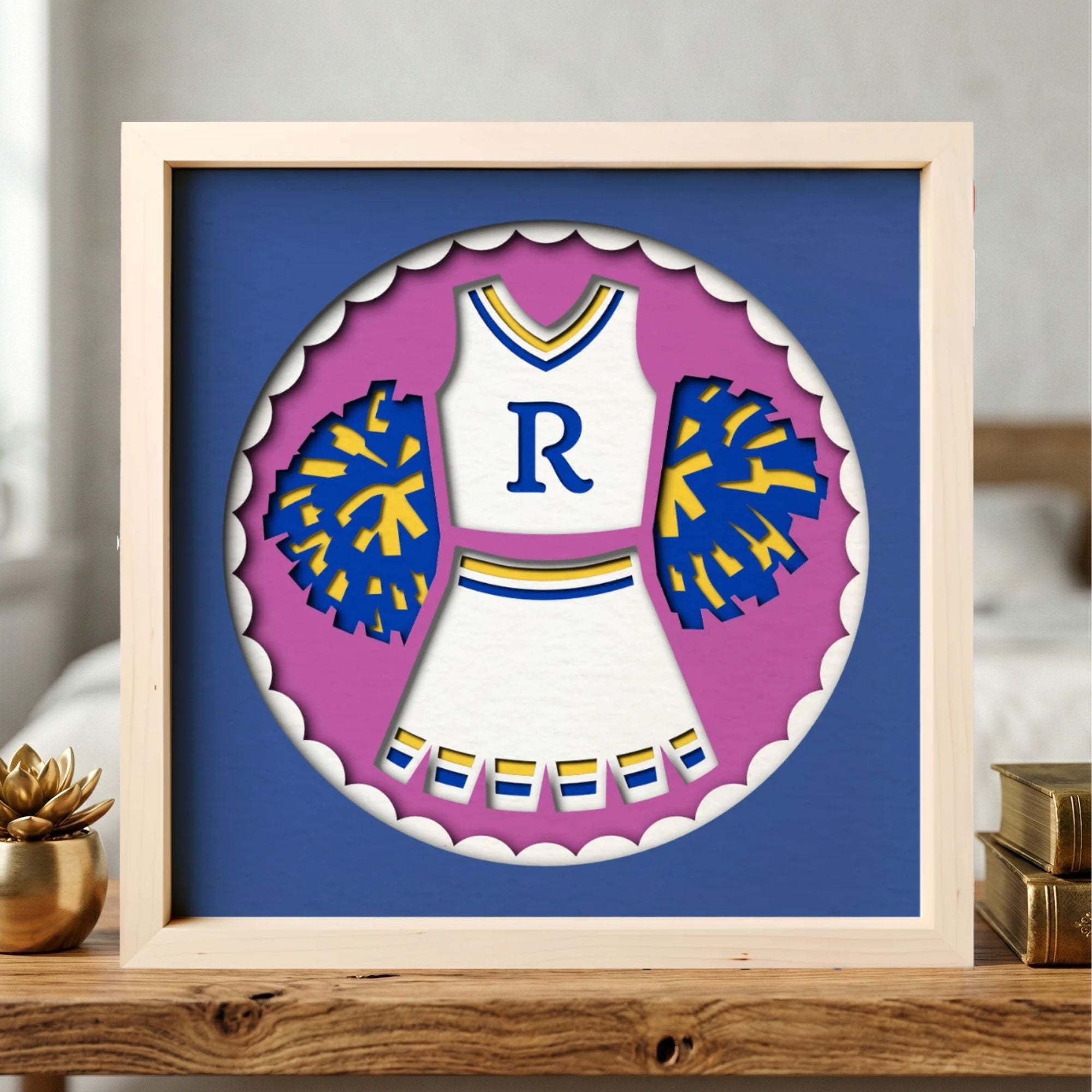 Personalized Cheer Uniform Photo Frame - The Caring Creative