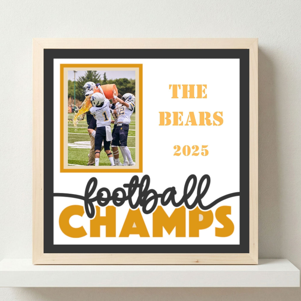 Personalized Football Champs Photo Frame - The Caring Creative