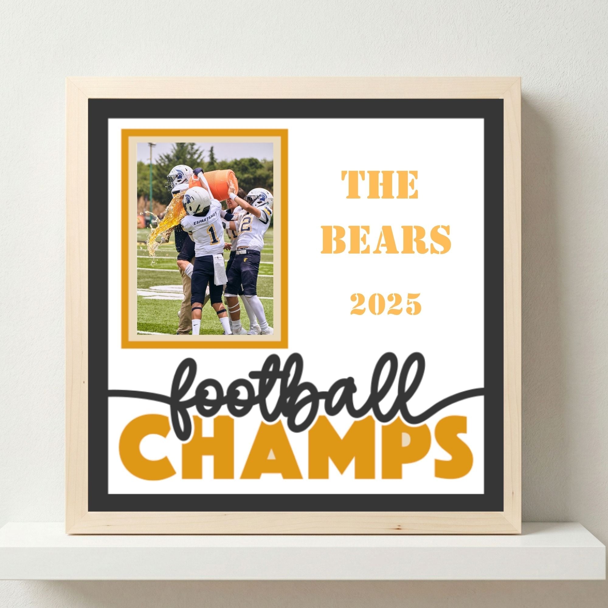 Personalized Football Champs Photo Frame - The Caring Creative