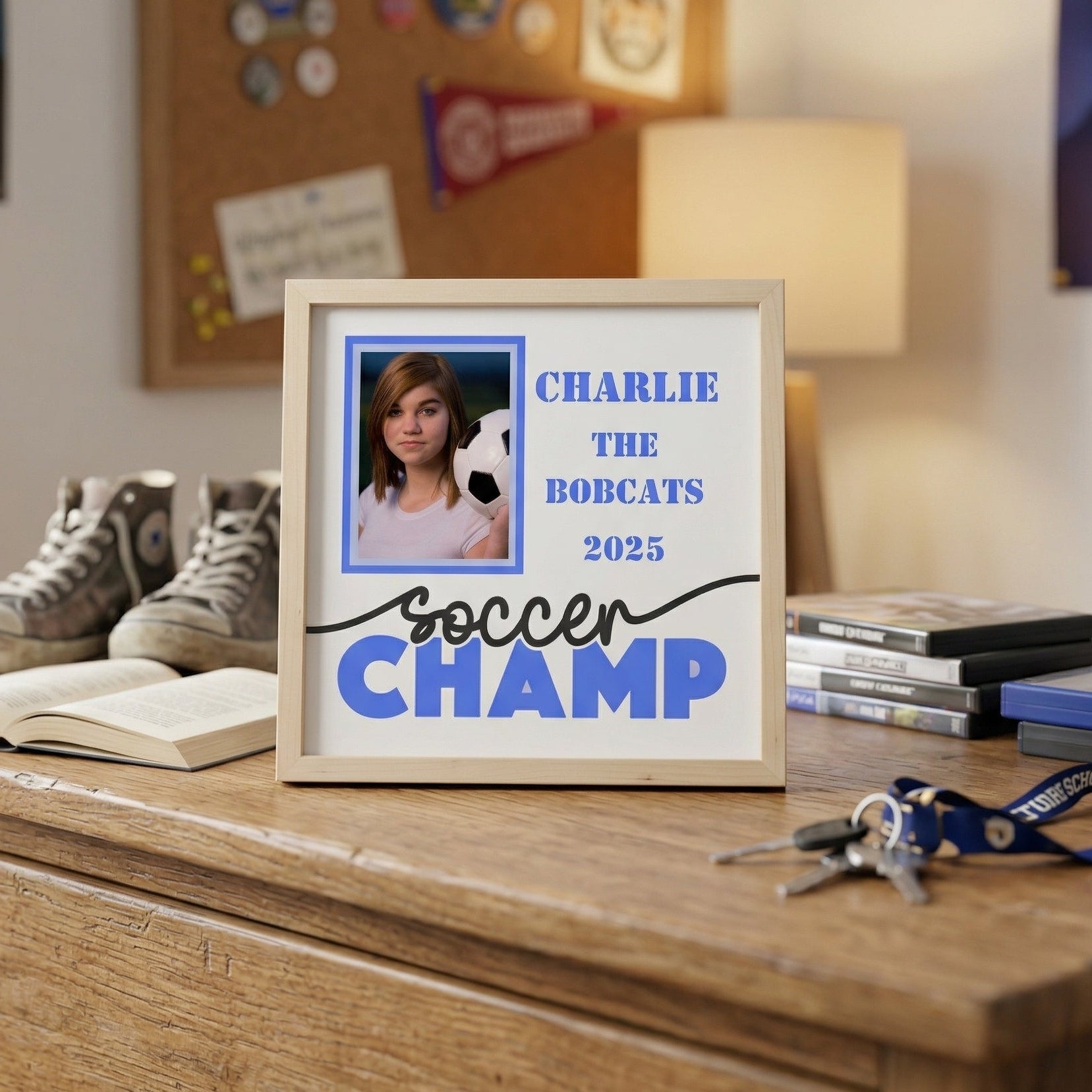 Personalized Soccer Champ Photo Frame - The Caring Creative