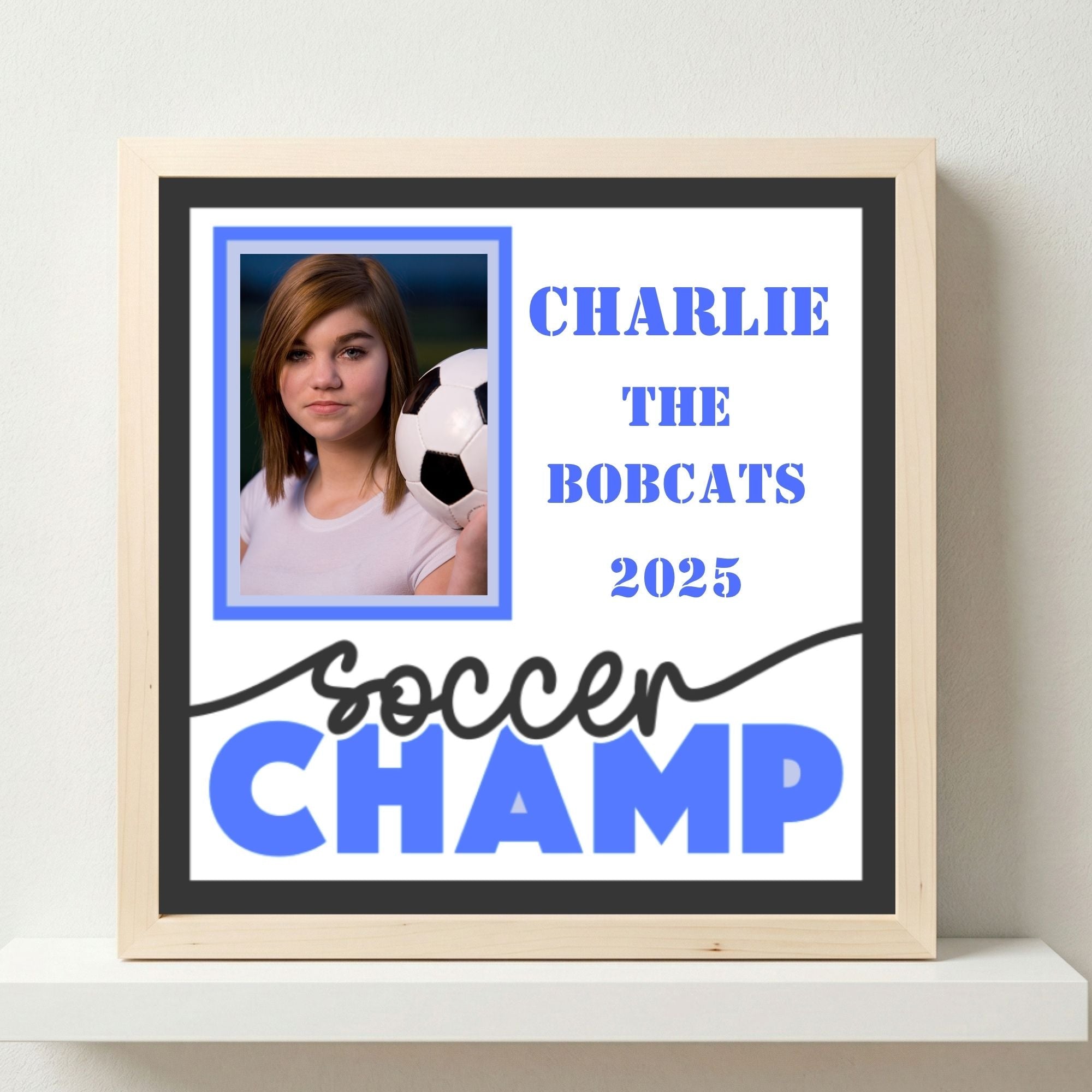 Personalized Soccer Champ Photo Frame - The Caring Creative