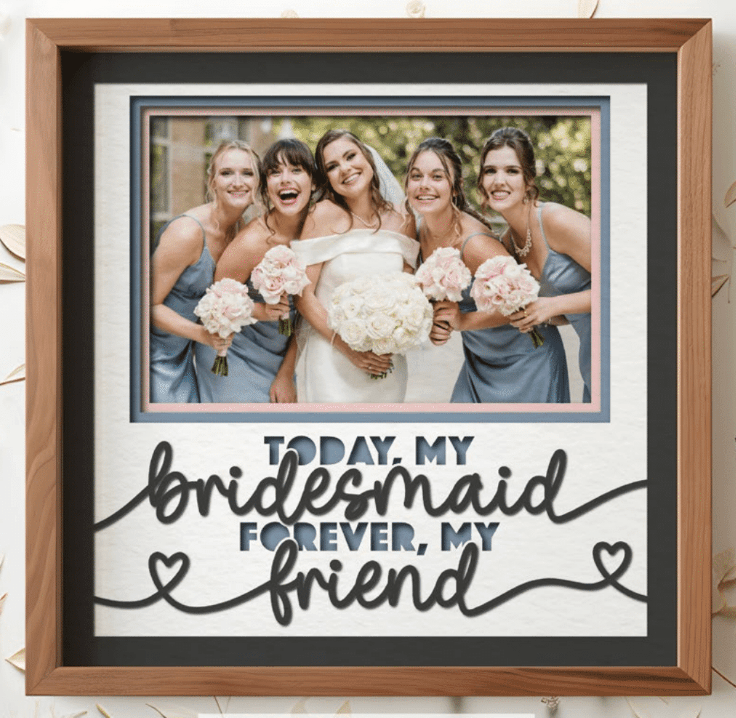 Today My Bridesmaid Forever My Friend Photo Frame - The Caring Creative