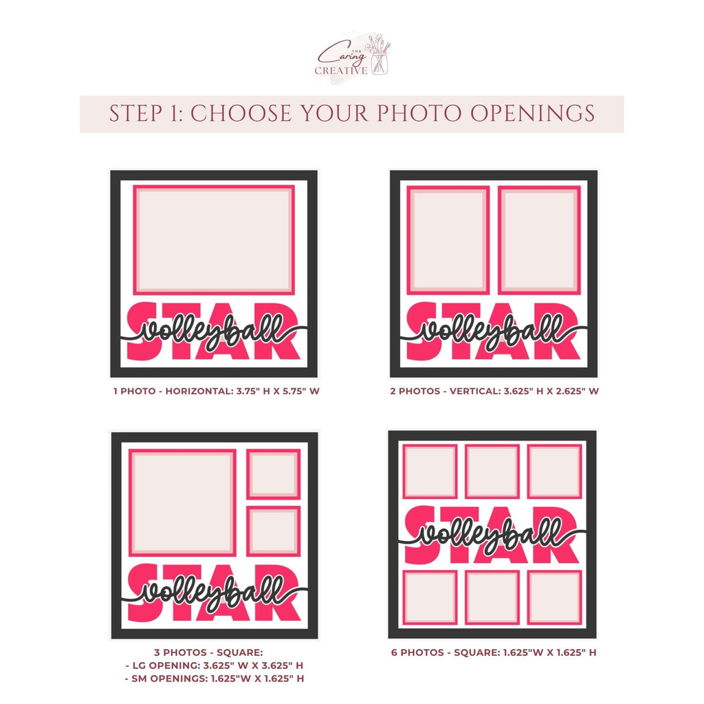 Volleyball Star Photo Frame - The Caring Creative