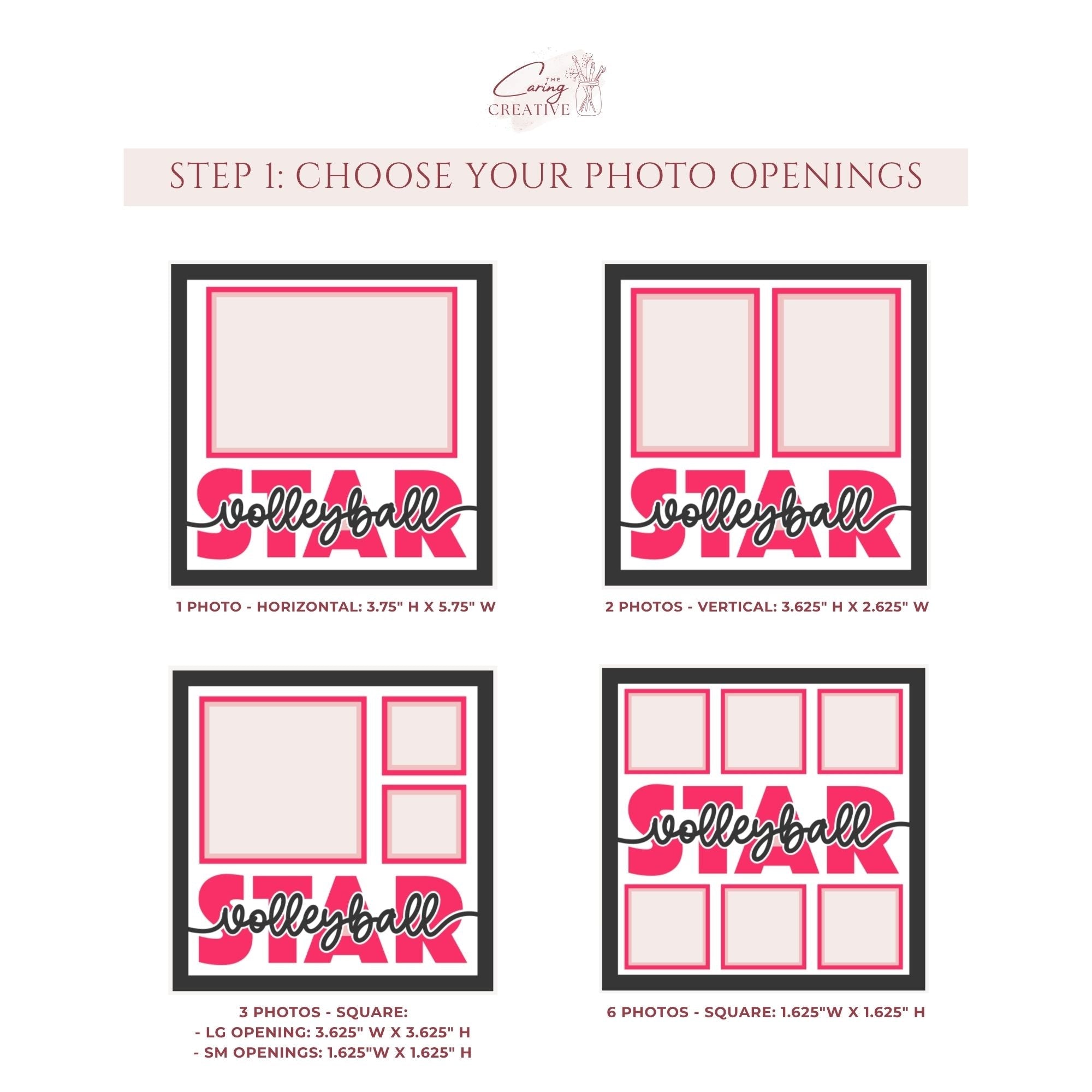 Volleyball Star Photo Frame - The Caring Creative
